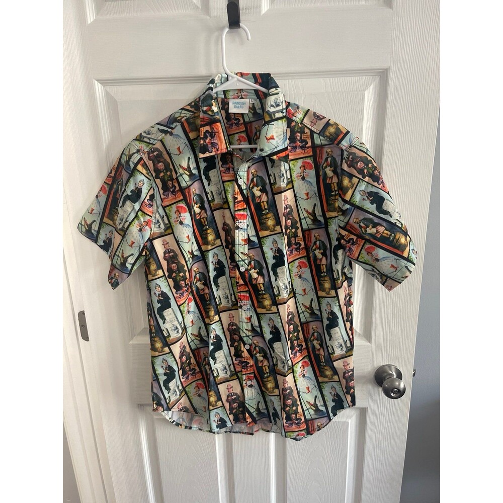 Stretch Room Portraits Men's Button Up
Shirt Size L New Without Tags